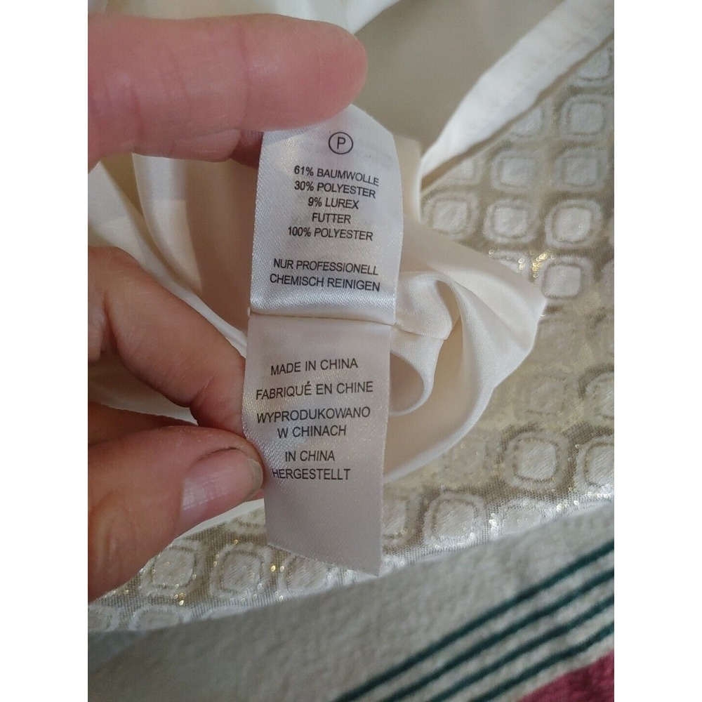 Dalia Sz 8 Holiday Dress Silver White Sleeveless Knee‎ Length Pockets - Picture 12 of 15